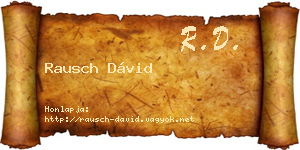 Rausch Dávid névjegykártya